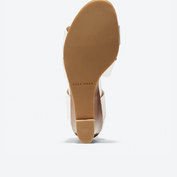 BNWT Cole Haan Penelope White Leather Wedge Sandal - Picture 4 of 5